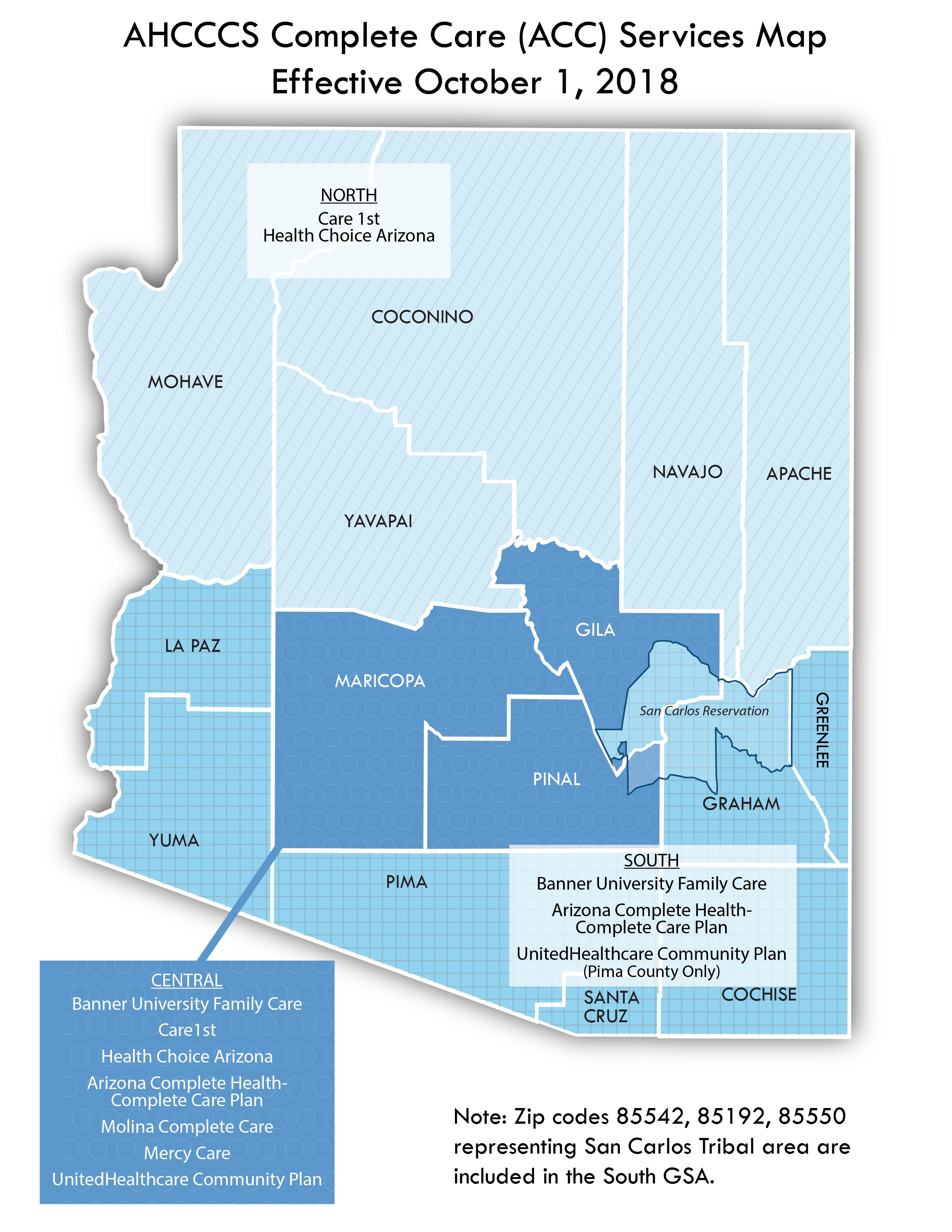 Health Plans AHCCCS Complete Care Map